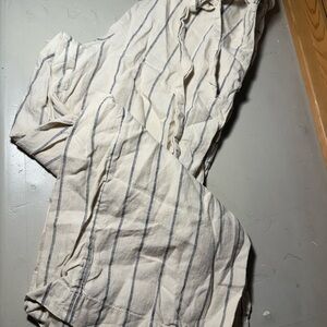 Anthro stripe linen pants